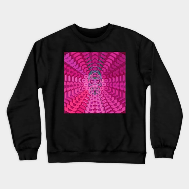 Electroluminated Skull Radiate - Hot Pink Crewneck Sweatshirt by Boogie 72